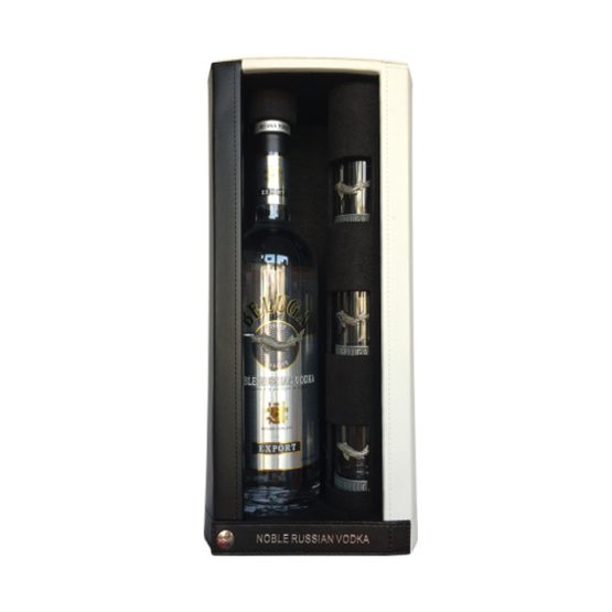 Vodka beluga noble 70 cl  con 3 bicchieri